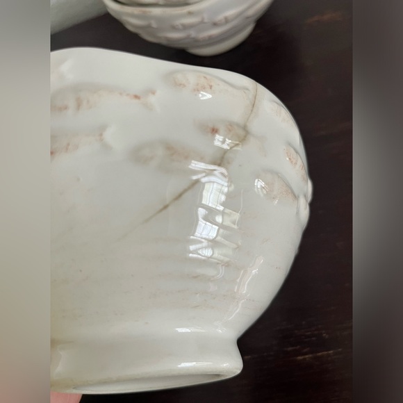 Loucarte Chowder Soup Bowls Fish Motif Embossed Made In Portugal Set of 4 - Picture 2 of 9